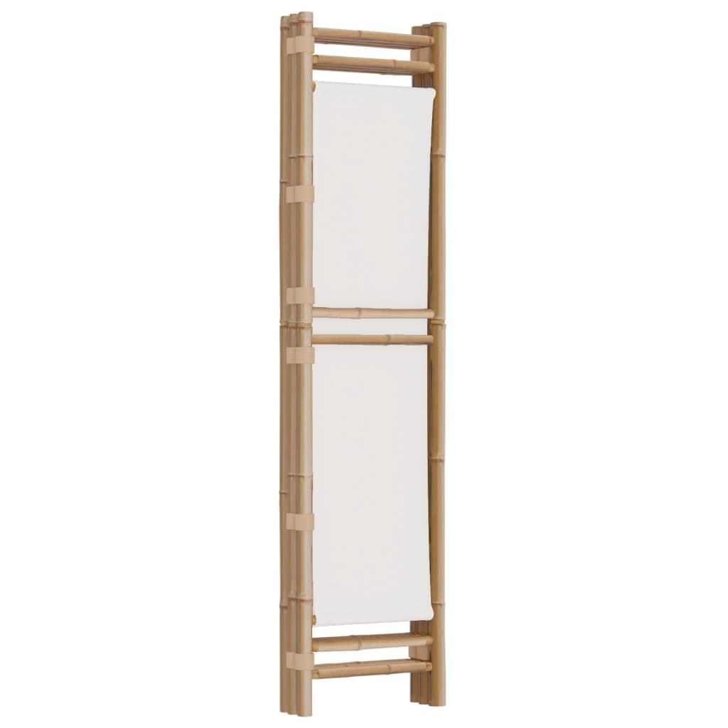 Folding 3-Panel Room Divider 120 cm Bamboo and Canvas showcasing a durable space-saving design for privacy.