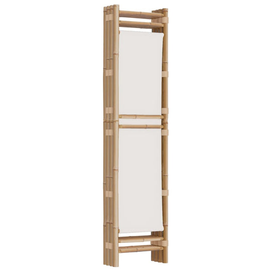 Folding 4-Panel Room Divider 160 cm Bamboo and Canvas