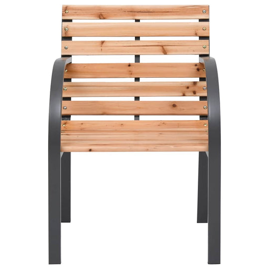 Garden chair made of solid fir wood with sturdy steel frame, perfect for outdoor furniture and lounge areas.