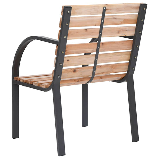 Garden chair made of solid fir wood with stable steel feet, ideal for outdoor furniture and elegant lounge seating.