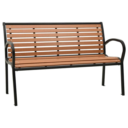 Garden Bench Black and 116 cm Steel and WPC , Furniture -> Outdoor Furniture -> Outdoor Seating -> Outdoor Benches