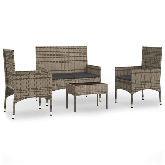 4 Piece Garden Lounge Set with Cushions  Poly Rattan in a stylish outdoor arrangement.
