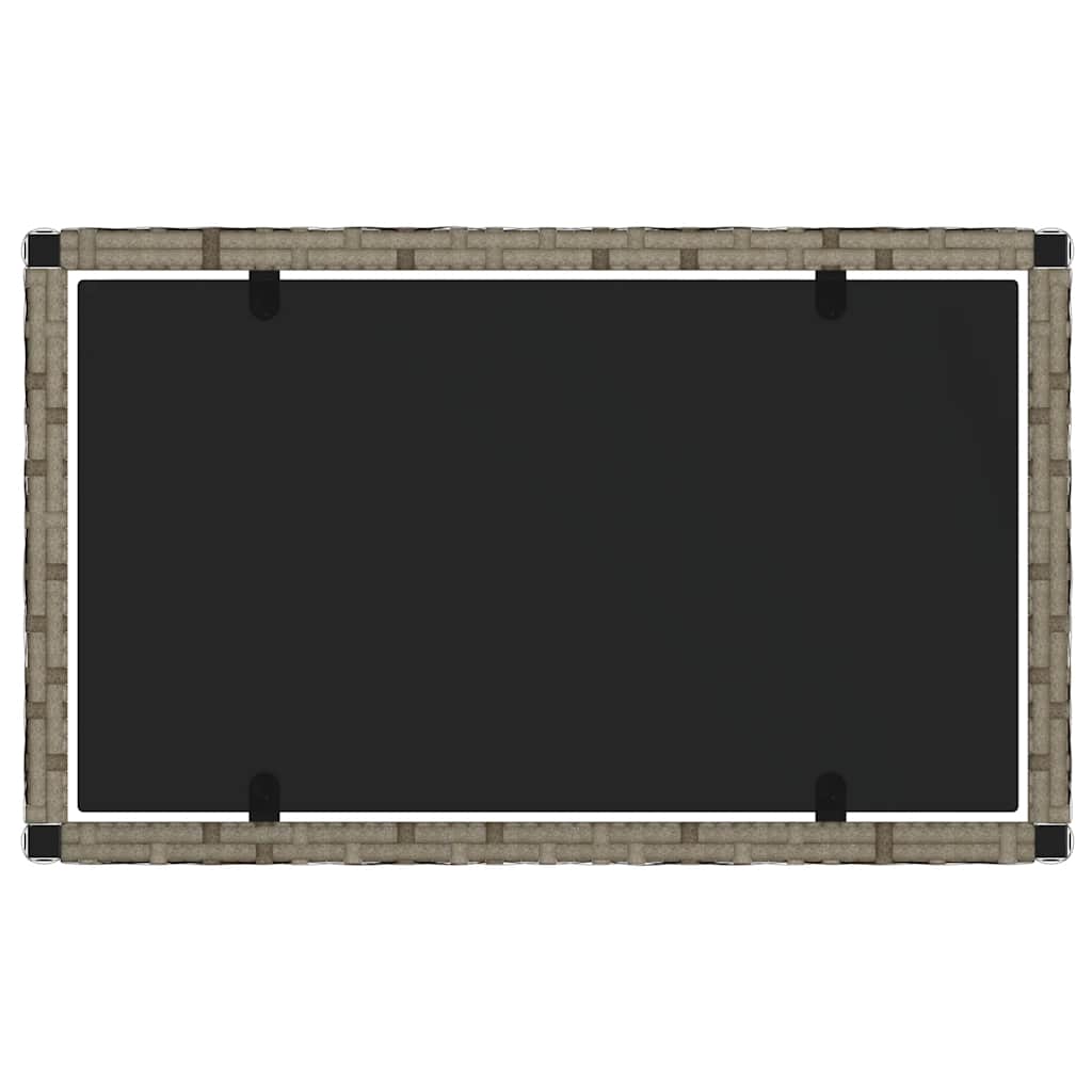 4 Piece Garden Lounge Set with Cushions Poly Rattan table top view with poly rattan border.