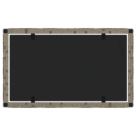 4 Piece Garden Lounge Set with Cushions Poly Rattan table top view with poly rattan border.