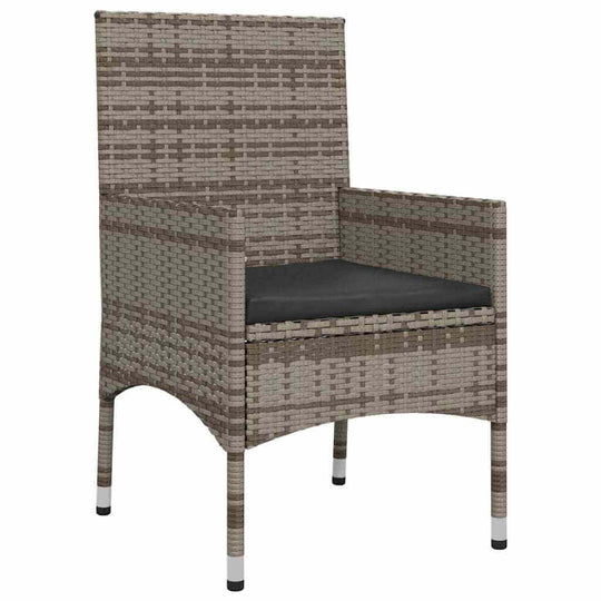 4 Piece Garden Lounge Set with Cushions  Poly Rattan chair with comfortable cushion and durable design in grey.