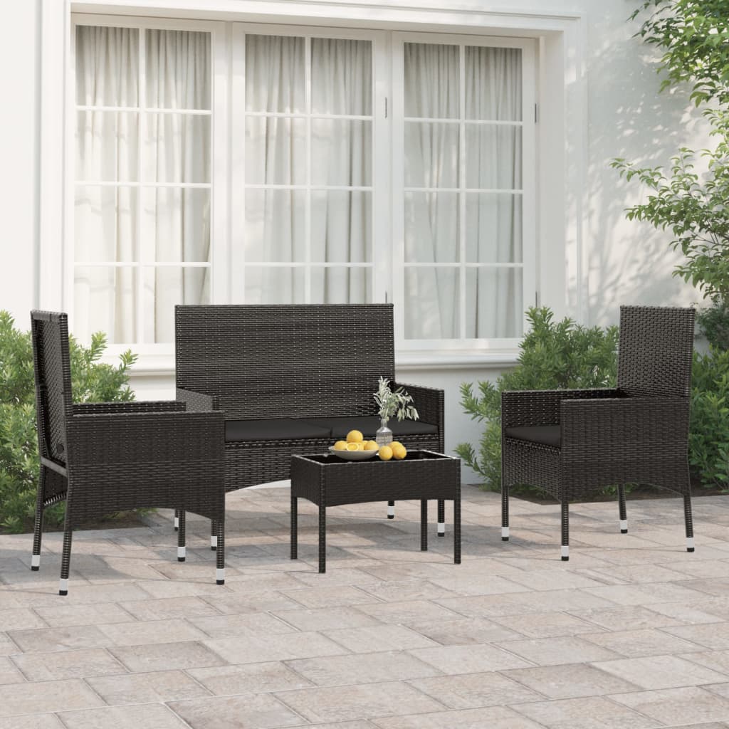 4 Piece Garden Lounge Set with Cushions Poly Rattan , Furniture -> Outdoor Furniture -> Outdoor Furniture Sets , Durable,eligant,Furniture -,Home & Garden -,Modern Design,new-305021,Outdoor Furniture -,Outdoor Furniture Sets