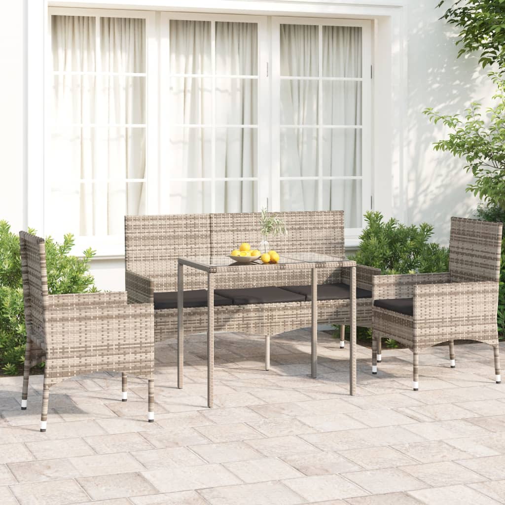 4 Piece Garden Lounge Set with Cushions Poly Rattan , Furniture -> Outdoor Furniture -> Outdoor Furniture Sets , Durable,eligant,Furniture -,Home & Garden -,Modern Design,new-305021,Outdoor Furniture -,Outdoor Furniture Sets