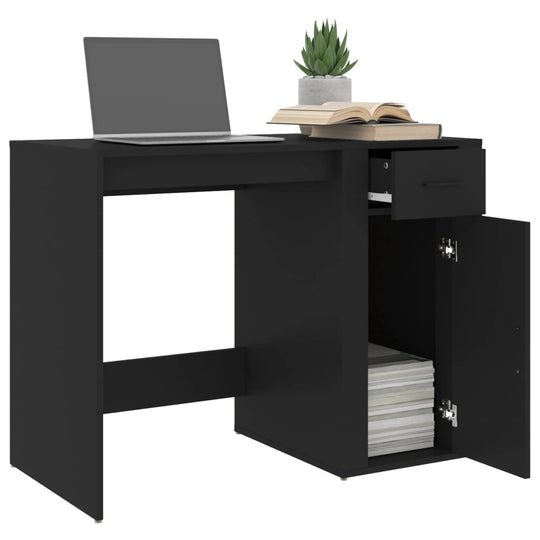 Desk 100x49x75 cm Engineered Wood , furniture , black,Desks,Durable,Durable Construction,eligant,Furniture -,Home & Garden -,Home Furnishings,Interior Design,Modern Design,new-305021,Office Furniture -,Tables -,Wooden Furniture