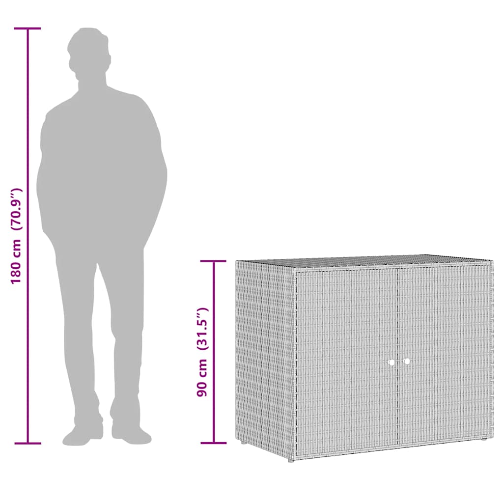 خزانة تخزين للحديقة 100 × 55.5 × 80 سم من البولي راتان