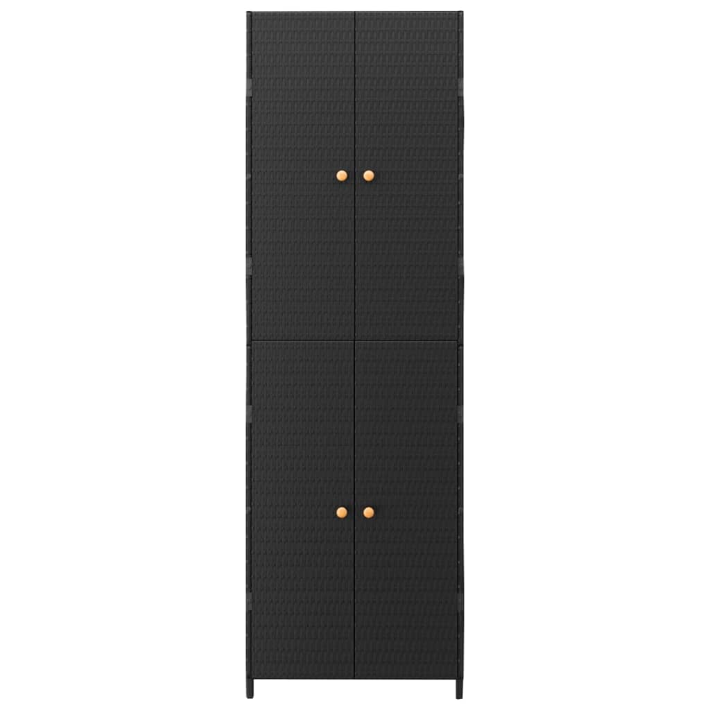 Garden Storage Cabinet 59x40x180 cm Poly Rattan , storage cabinet , Cabinets & Storage -,Durable,Furniture -,Home & Garden -,Modern Design,new-305021,Outdoor Furniture -,poly rattan,Storage Cabinets & Lockers