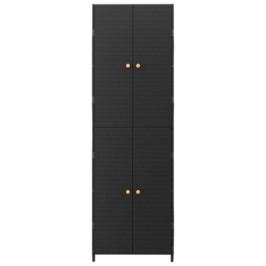 Garden Storage Cabinet 59x40x180 cm Poly Rattan , storage cabinet , Cabinets & Storage -,Durable,Furniture -,Home & Garden -,Modern Design,new-305021,Outdoor Furniture -,poly rattan,Storage Cabinets & Lockers