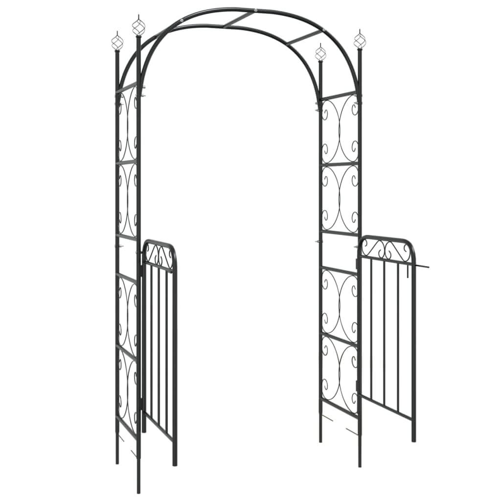 Garden Arch with Gate  108x45x235 cm Steel