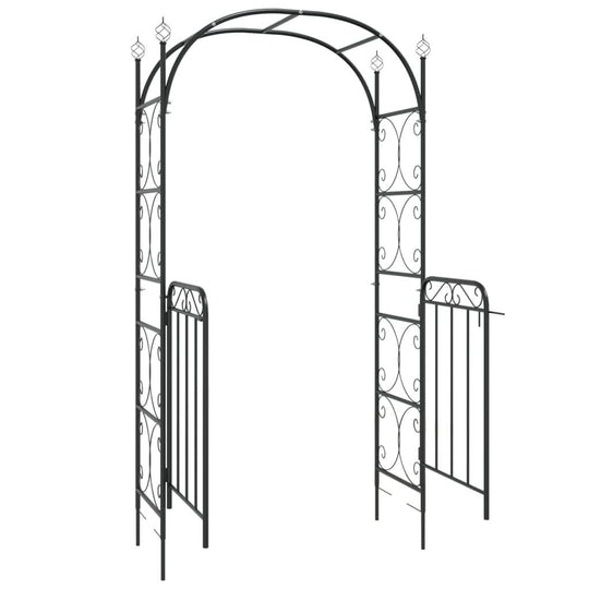 Garden Arch with Gate  108x45x235 cm Steel