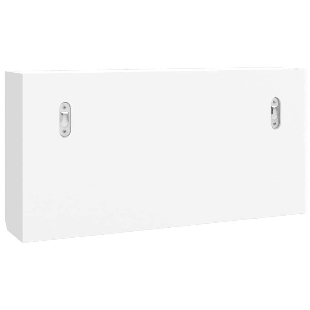 White key cabinet for organized storage, ideal for keys and accessories, made of engineered wood and steel.