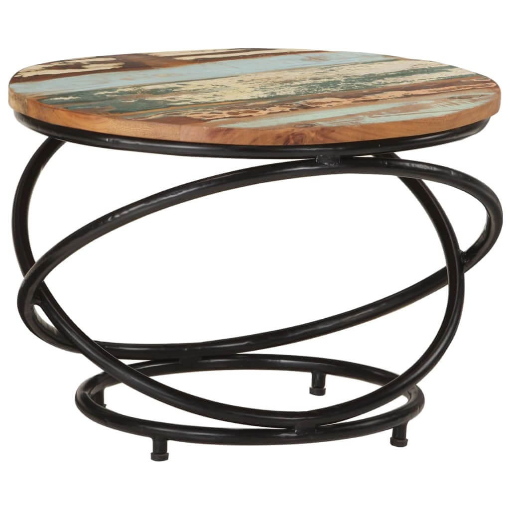 Coffee Table Ø 55x40 cm Solid Wood Reclaimed