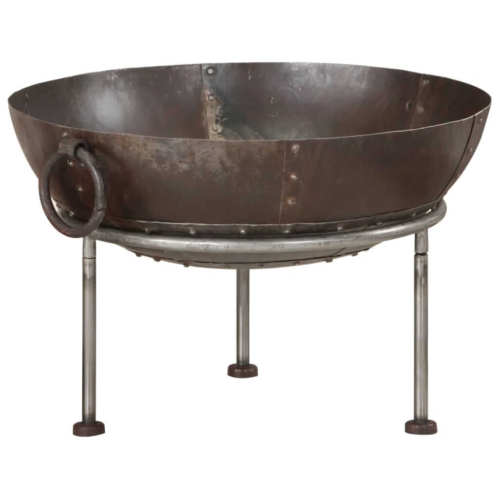 Fire Pit 55x55x38 cm Iron with large bowl and sturdy legs for outdoor warmth and ambiance.