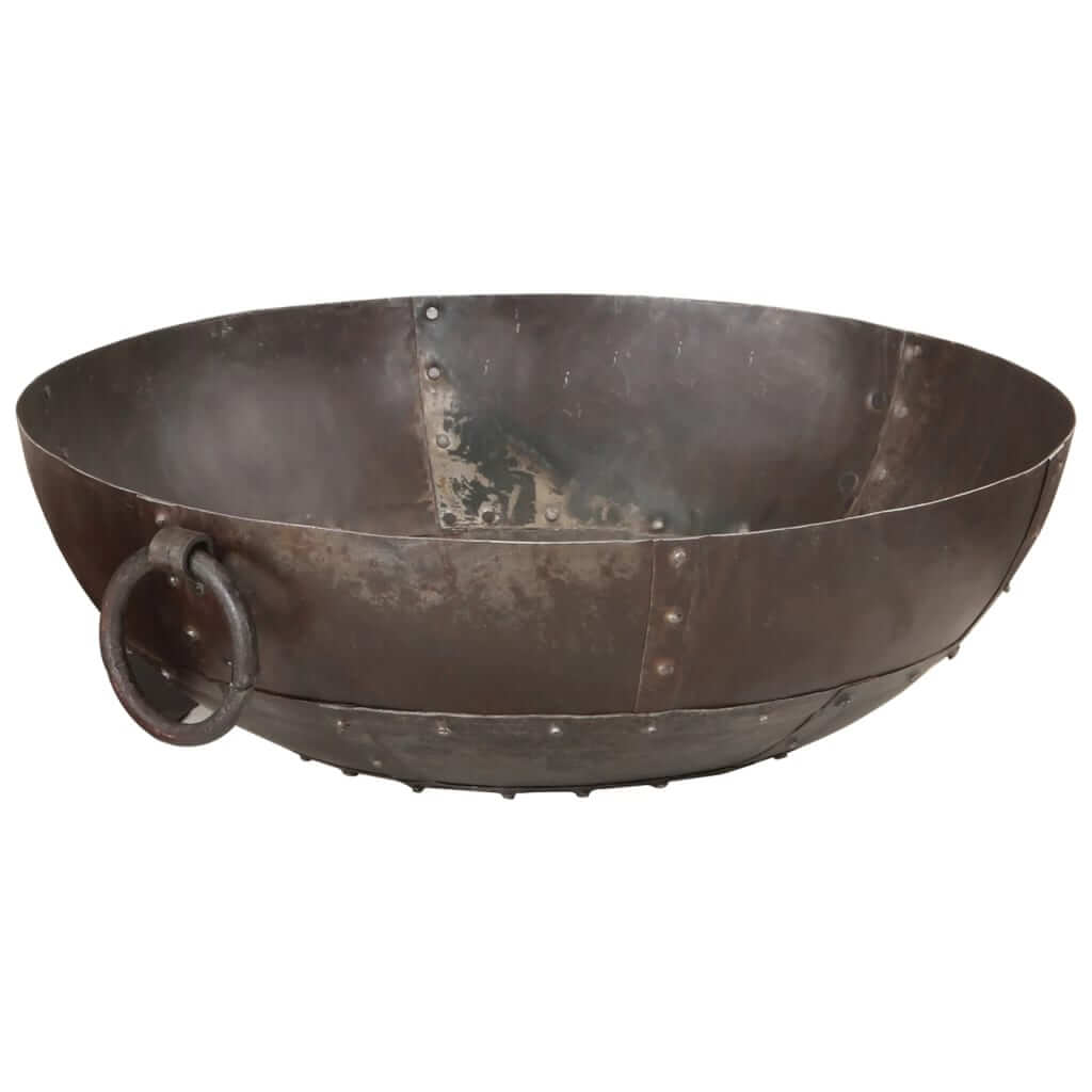 Fire Pit 55x55x38 cm Iron large bowl design for outdoor warmth and cozy atmosphere.