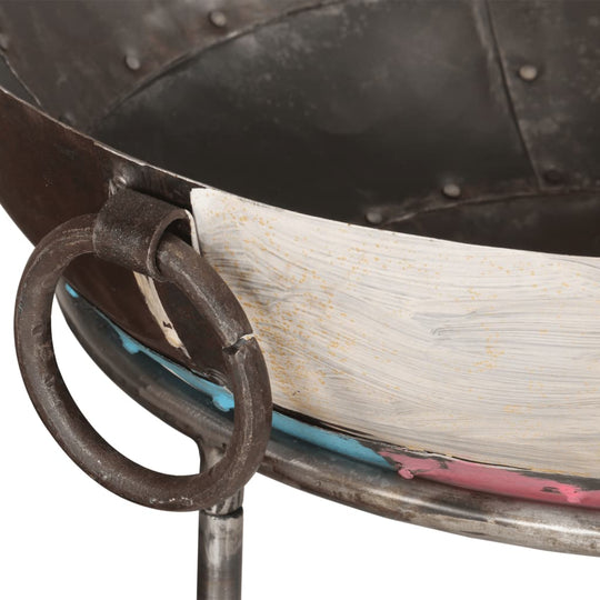 Close-up of Fire Pit 55x55x38 cm Iron showing iron construction and stability ring