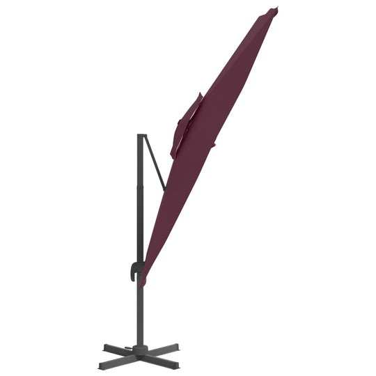 Double Top Cantilever Garden Parasol Bordeaux Red 400x300 cm