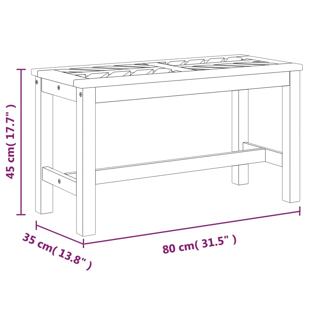 Garden Bench 80 cm Solid Wood Acacia , Furniture -> Outdoor Furniture -> Outdoor Seating -> Outdoor Benches , Durable,eligant,Furniture -,Home & Garden -,Modern Design,new-305021,Outdoor Benches,Outdoor Furniture -,Outdoor Seating -,Wooden Furniture