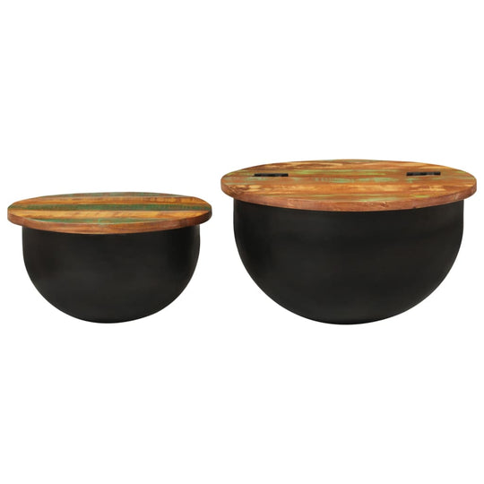 2 Piece Coffee Table Set  Solid Wood Reclaimed