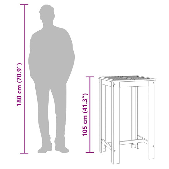طاولة بار للحديقة 60×60×105 سم من خشب الأكاسيا الصلب