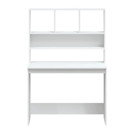 Desk with Shelves White 102x45x148 cm Engineered Wood