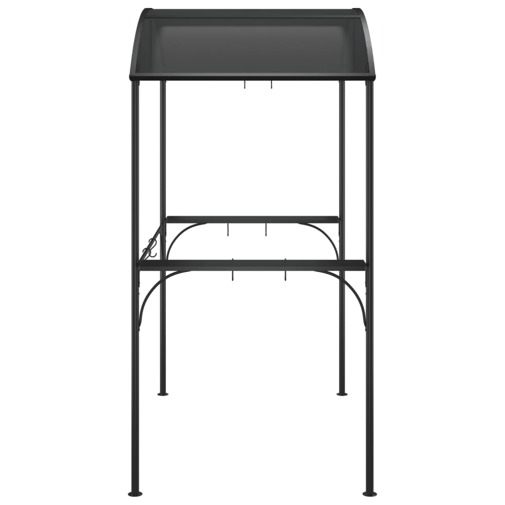 BBQ Gazebo with Side Shelves  220x115x230 cm Steel