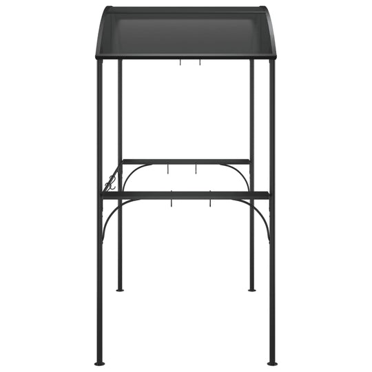 BBQ Gazebo with Side Shelves  220x115x230 cm Steel