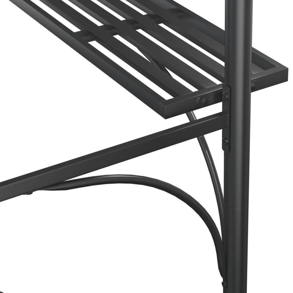 BBQ Gazebo with Side Shelves  220x115x230 cm Steel