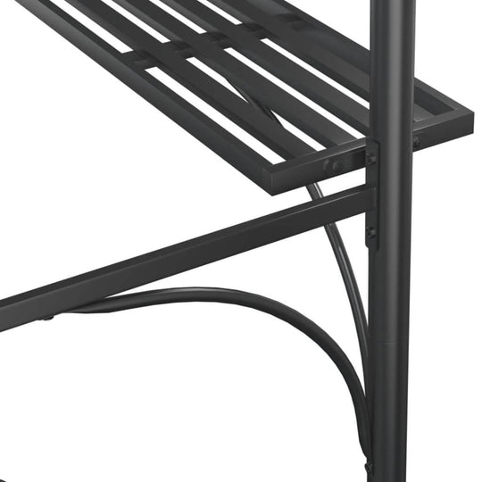 BBQ Gazebo with Side Shelves  220x115x230 cm Steel
