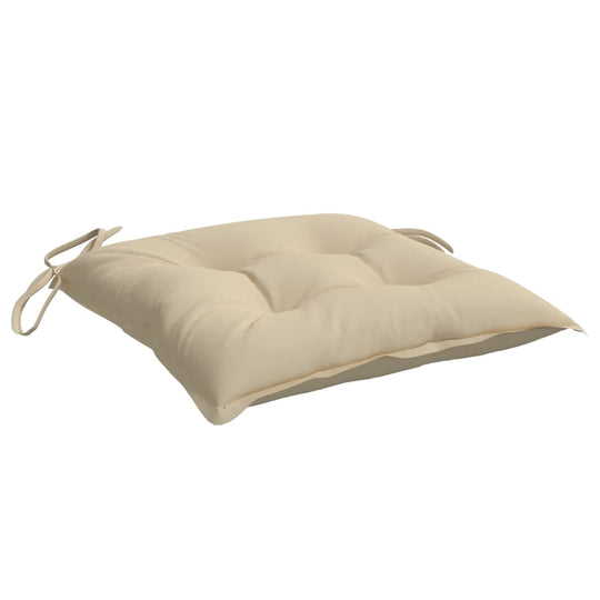 Pallet Cushions 2pcs 50x50x7 cm Oxford Fabric in light beige color with ties for outdoor use.