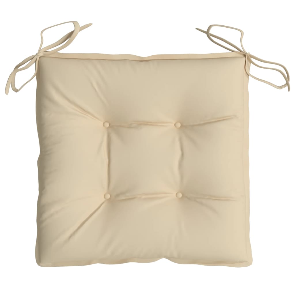 Pallet Cushions 2pcs 50x50x7 cm Oxford Fabric in beige color with ties for outdoor seating comfort.