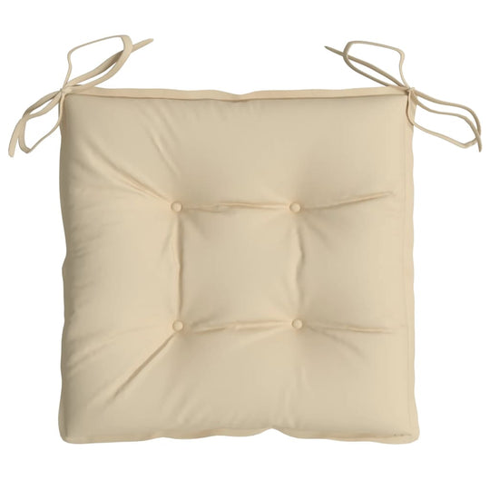 Pallet Cushions 2pcs 50x50x7 cm Oxford Fabric in beige color with ties for outdoor seating comfort.