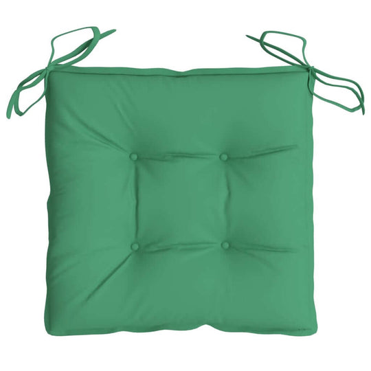 Green 50x50x7 cm outdoor pallet cushion with ties, soft foam filling, water-resistant Oxford fabric for comfortable outdoor furniture.