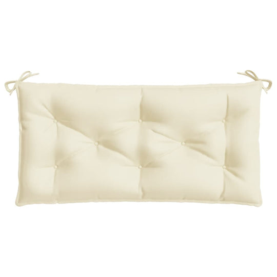 Cream garden bench cushion 100x50x7cm Oxford fabric with ties, ideal for outdoor furniture and lounge use.