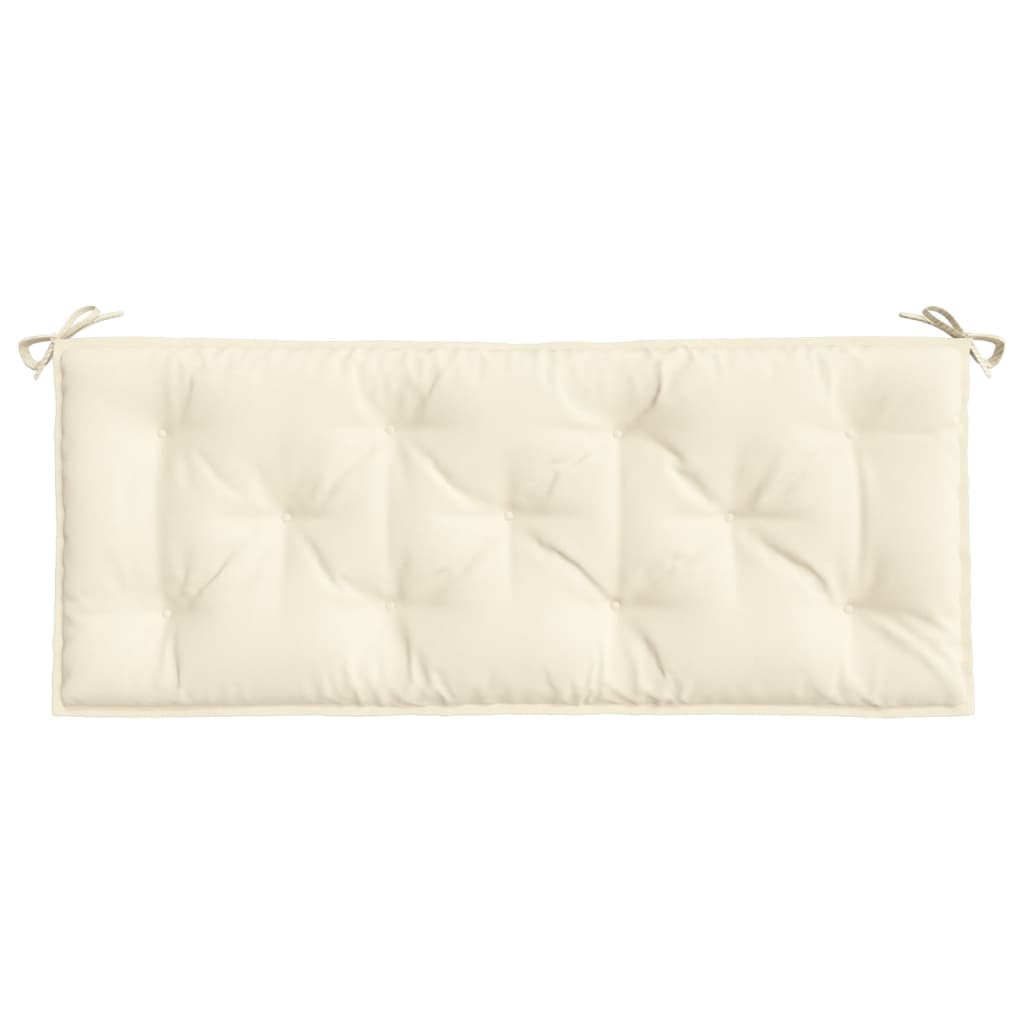 Garden bench cushion in cream color, soft and durable Oxford fabric, perfect for outdoor furniture and lounge areas.