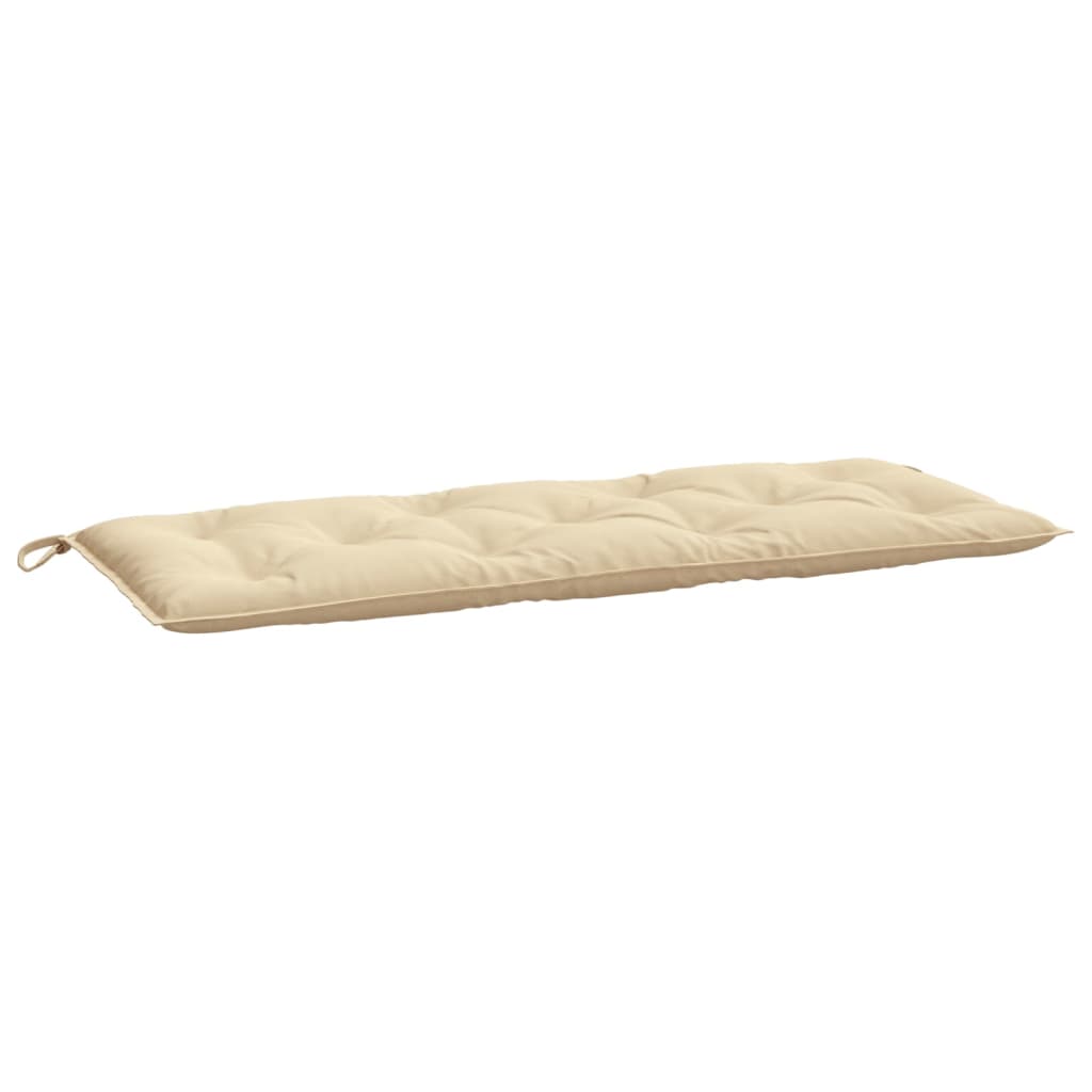 Beige garden bench cushion made of durable Oxford fabric, 120x50x7cm, perfect for outdoor furniture and lounge areas.