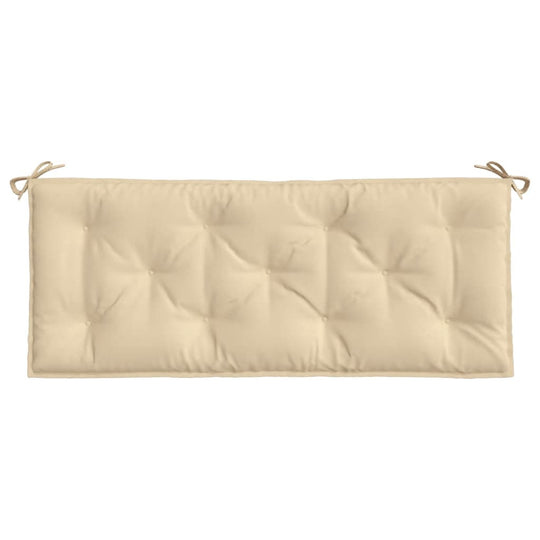 Beige garden bench cushion, 120x50x7cm, Oxford fabric, water-resistant, soft filling, perfect for outdoor furniture and lounge settings.