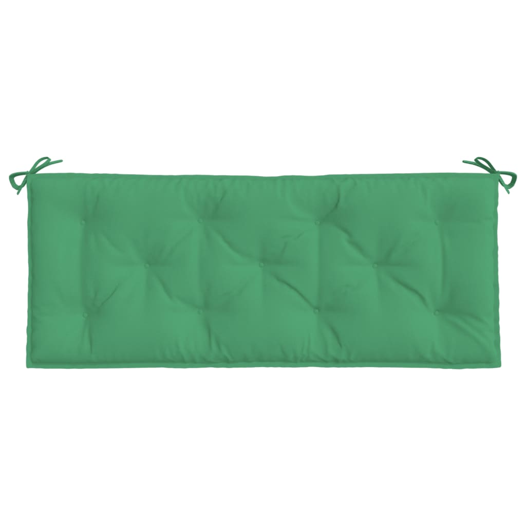 Green garden bench cushion 120x50x7cm, made of durable Oxford fabric, perfect for outdoor furniture and lounge areas.