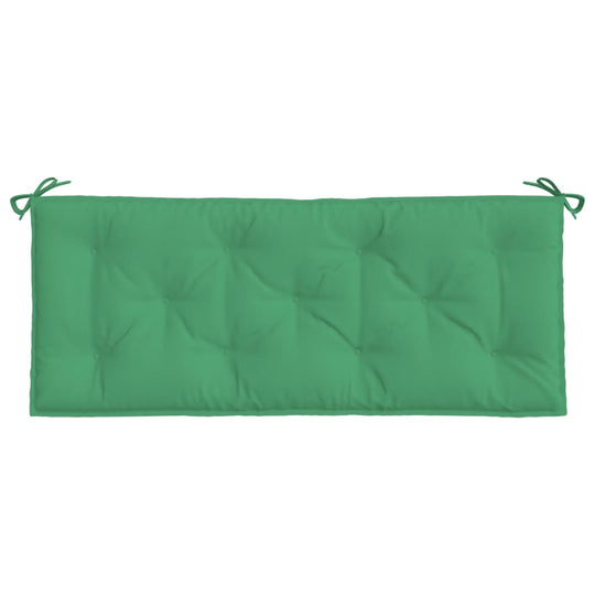 Green garden bench cushion 120x50x7cm, made of durable Oxford fabric, perfect for outdoor furniture and lounge areas.