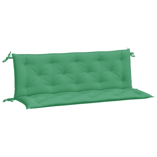 Garden Bench Cushions 2pcs 150x50x7cm Oxford Fabric in green, tufted with ties for outdoor furniture.