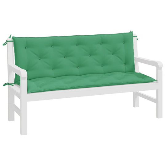 Green garden bench with Garden Bench Cushions 2pcs 150x50x7cm Oxford Fabric