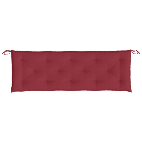 Wine red garden bench cushion, 150x50x7cm, made of durable water-resistant Oxford fabric. Ideal for outdoor furniture.