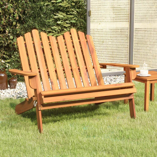 Adirondack garden bench in solid acacia wood, perfect for outdoor lounge and relaxation in your garden.