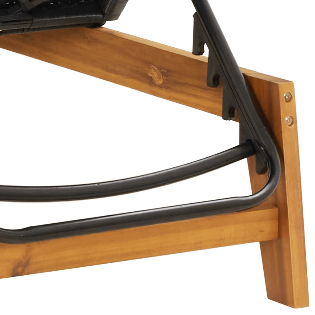 كراسي استرخاء مع وسائد، قطعتان، مصنوعة من البولي راتان والخشب الصلب أكاسيا