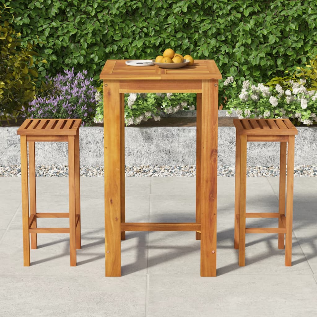 3 Piece Garden Bar Set Solid Wood Acacia , Furniture -> Outdoor Furniture -> Outdoor Furniture Sets , Chairs -,Durable,eligant,Furniture -,Home & Garden -,Home Decor,Modern Design,new-305021,Outdoor Furniture -,Outdoor Furniture Sets,Outdoor Seating -