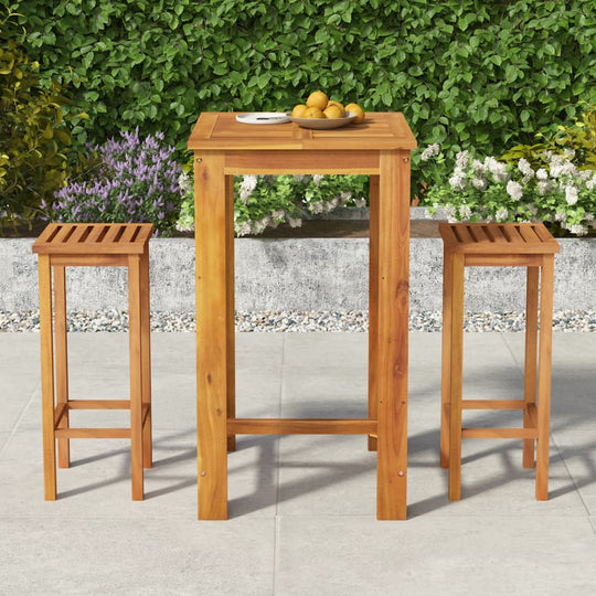 3 Piece Garden Bar Set Solid Wood Acacia , Furniture -> Outdoor Furniture -> Outdoor Furniture Sets , Chairs -,Durable,eligant,Furniture -,Home & Garden -,Home Decor,Modern Design,new-305021,Outdoor Furniture -,Outdoor Furniture Sets,Outdoor Seating -