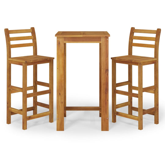3 Piece Garden Bar Set Solid Wood  Acacia