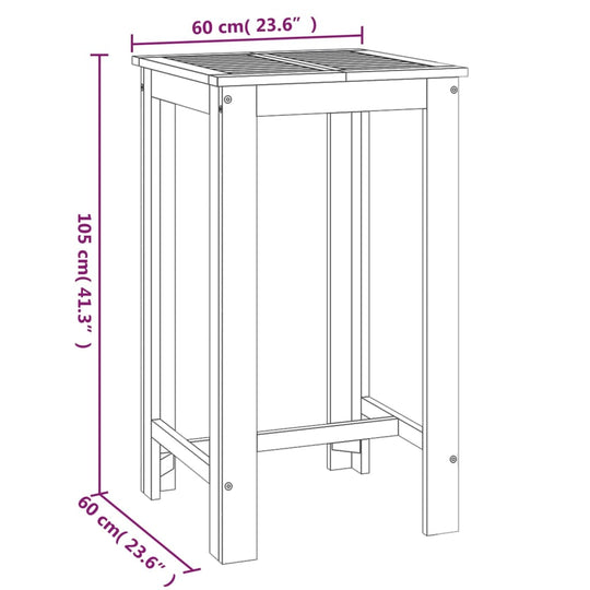 3 Piece Garden Bar Set Solid Wood  Acacia